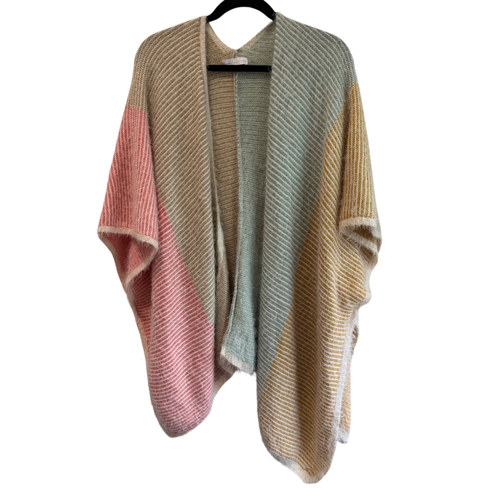 House of Harlow 1960 Striped Colorblock Kimono Cardigan - Picture 3 of 8